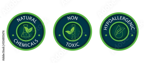 hypoallergenic, natural chemicals, non toxic icon vector illustration 
