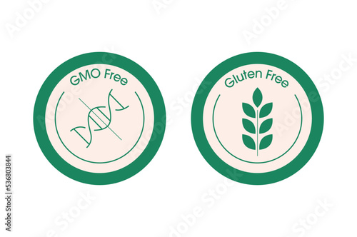 gmo free, gluten free icon vector illustration 