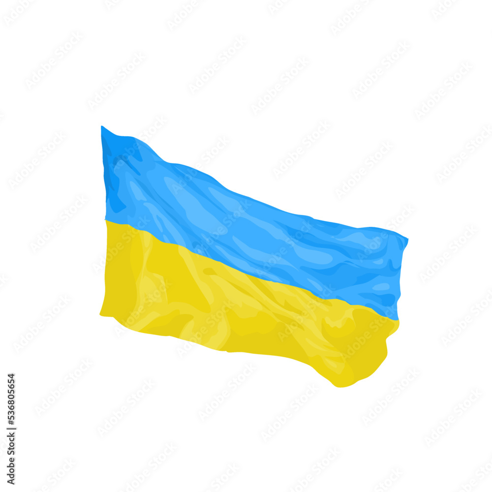 Obraz premium Ukrainian waving flag vector illustration