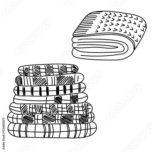 Set of knitted wool blankets