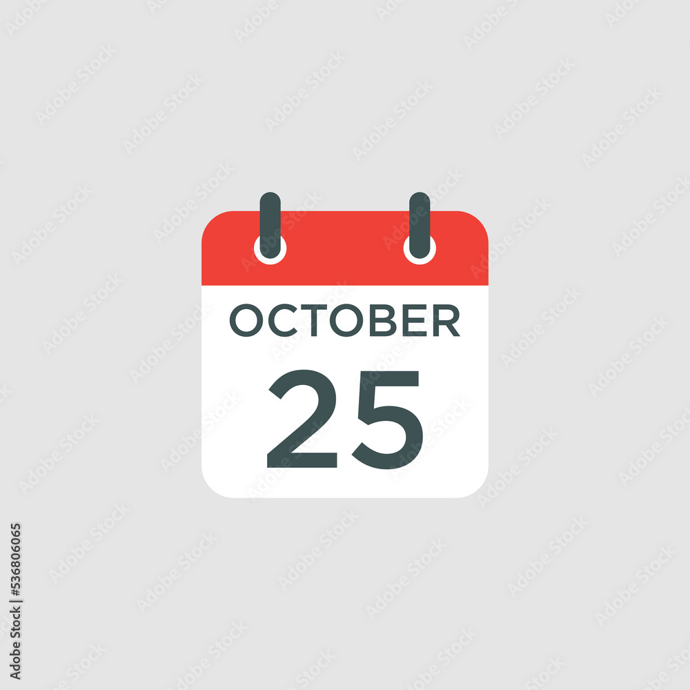 calendar - October 25 icon illustration isolated vector sign symbol calendar - October 25 icon illustration isolated vector sign symbol