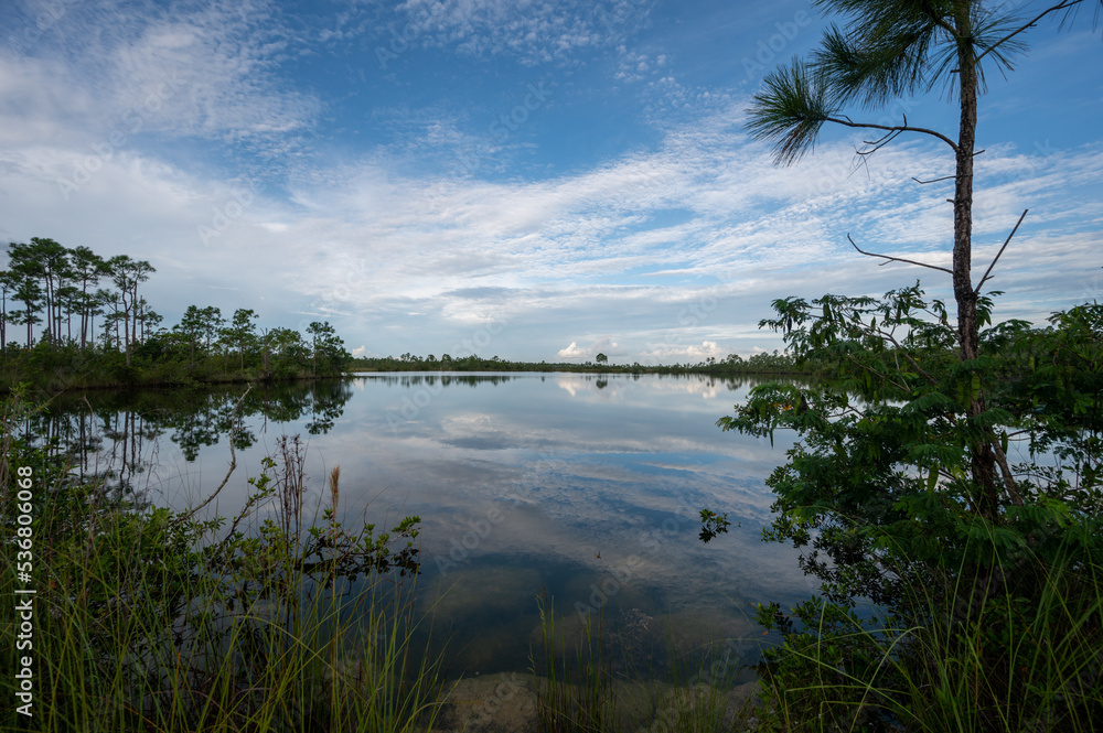 Summer cloudscape over Pine Glades Lake in Everglades National Park, Florida. Summer cloudscape over Pine Glades Lake in Everglades National Park, Florida.