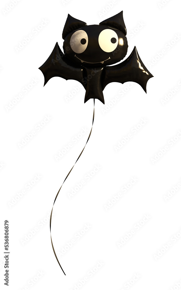 3d Illustration Balloon a Dark Bat. Holiday Concept with Happy Halloween 3d Illustration Balloon a Dark Bat. Holiday Concept with Happy Halloween