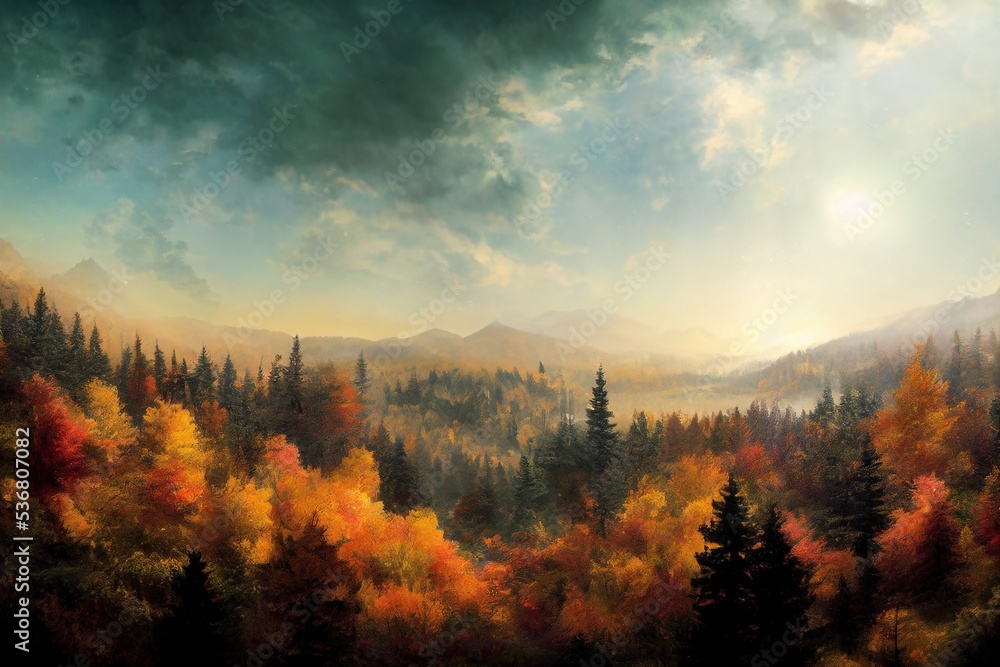 Autumn forest illustration