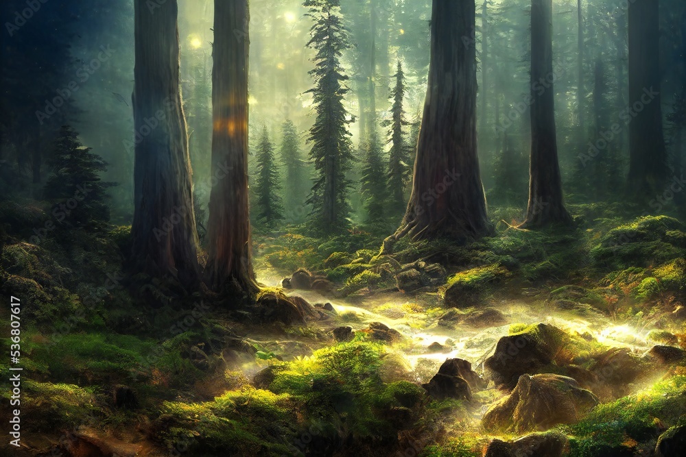 Obraz premium Fantasy forest illustration
