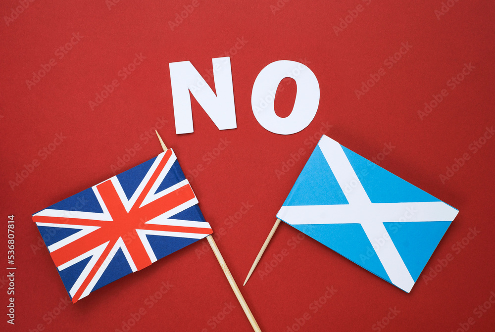 Fototapeta premium Scottish independence referendum 19th october 2023. scotland vote for independence, politic relative background with national flags