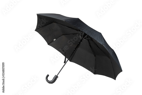 Black umbrella on a white background.Isolate.Sale of umbrellas.