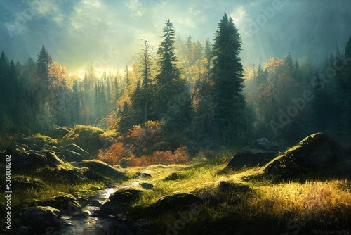 Fantasy forest illustration