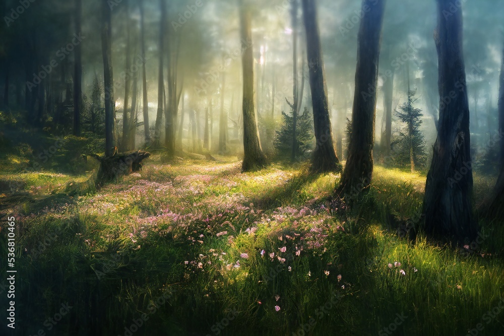 Obraz premium Fantasy forest illustration