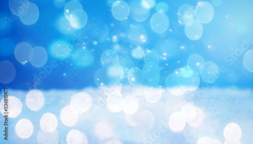 Cold winter Christmas and New Year background. Winter Bokeh Background
