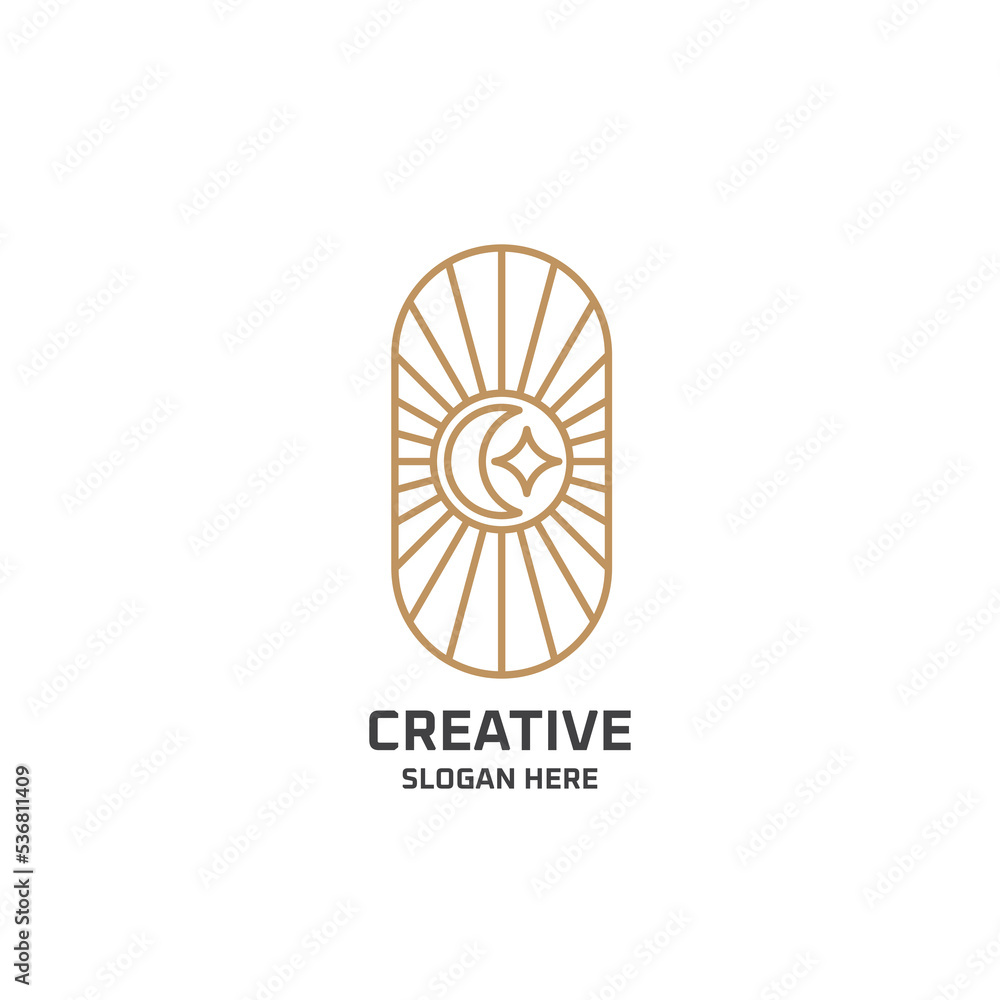moon logo design template elegant style vector moon logo design template elegant style vector