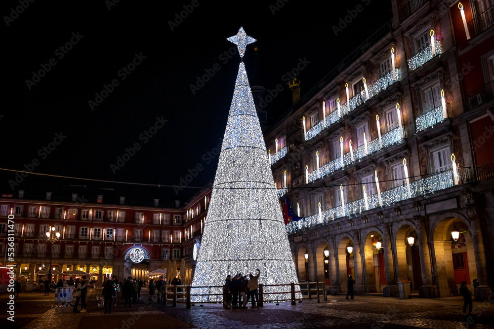 Christmas decoration in Madrid's Plaza Mayor at Christmas 2020