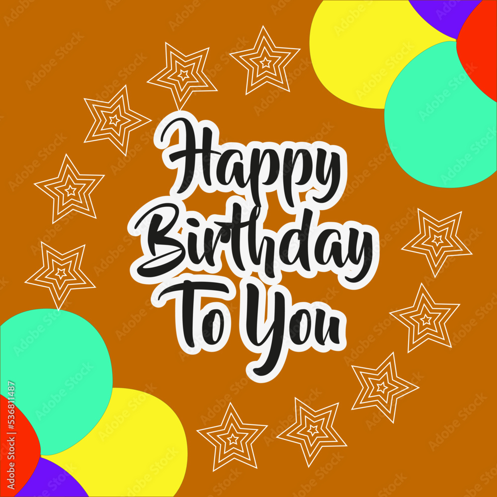 Happy birthday text with balloons. Birthday greeting Vector ...