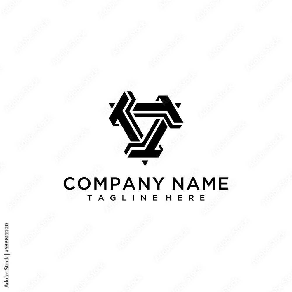 geometric triple T triangle logo geometric triple T triangle logo
