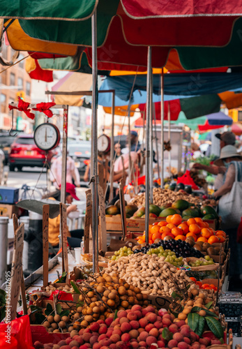 stall with fruits and vegetables in chinatown New York City   photo
