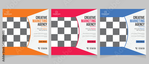 Digital business and marketing social media post banner template