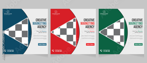 Digital business and marketing social media post banner template