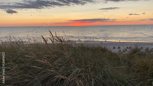 Dawn over the North Sea on the island of Sylt in Germany