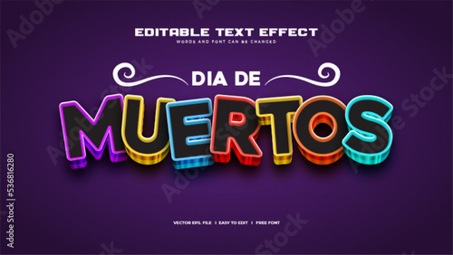 Dia De Muertos 3D Colorful Text Effect