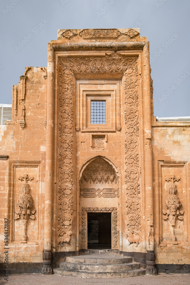 Inner door of Ishak Pasha Palace in Agri city, Eastern Anatolia, Turkey.