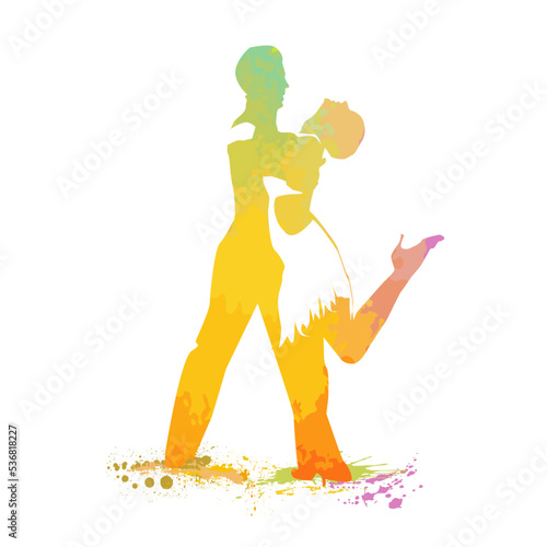 Ballroom dancing. Dancing couple. Vector illustration