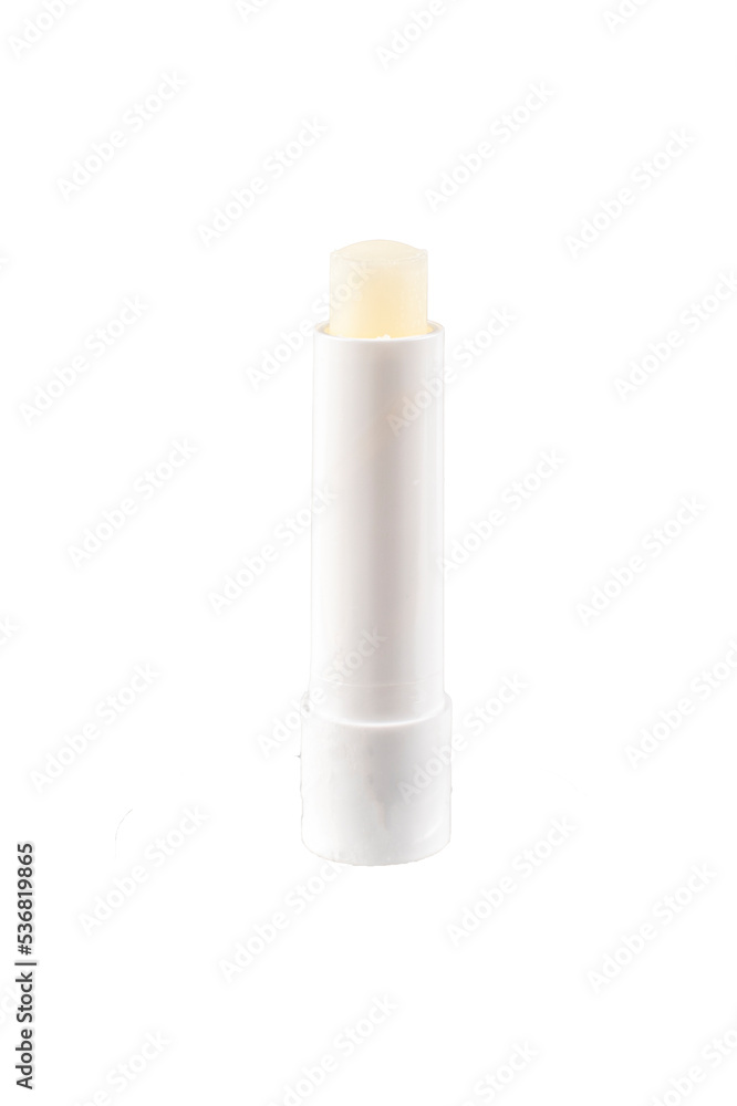 Lip balm. Hygienic lipstick. White chapstick isolated on white background. Lip balm. Hygienic lipstick. White chapstick isolated on white background.