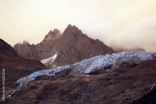Melting glacier in Swiss Alps, Switzerland