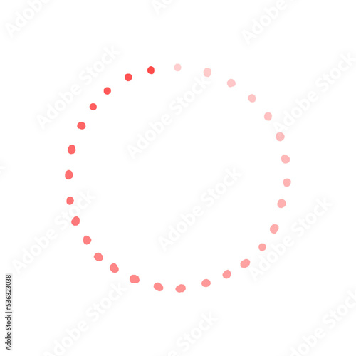 かわいい手書きの丸いドットのフレーム - ピンクから赤のグラデーションの枠 