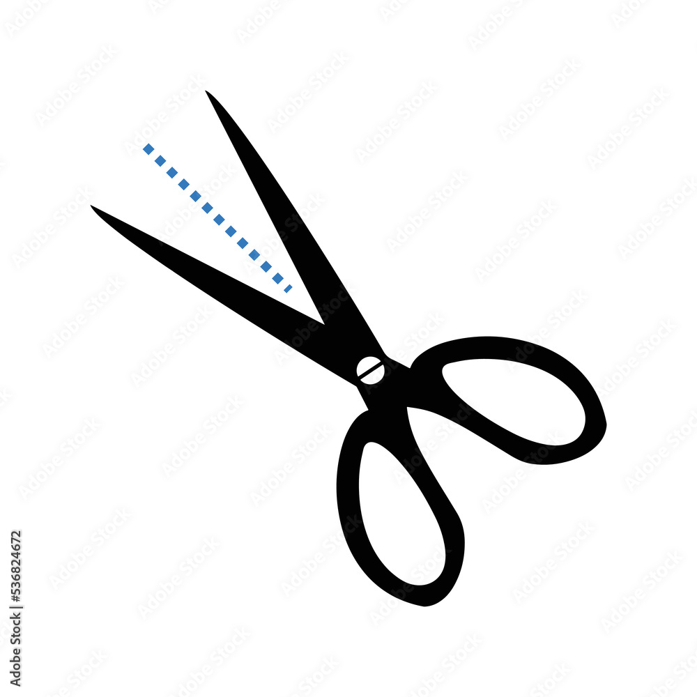 Coupon cutting line scissors icon | Black Vector illustration | Coupon cutting line scissors icon | Black Vector illustration |
