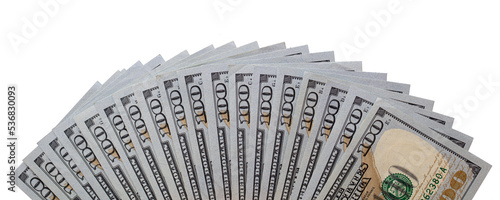 Obraz na płótnie Fan of 100 US dollar banknotes w salonie
