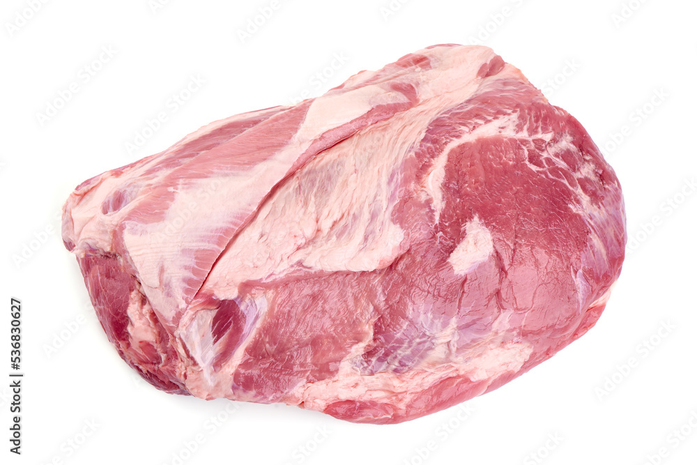 Raw ham part, pork gammon cuts, isolated on white background. Raw ham part, pork gammon cuts, isolated on white background.