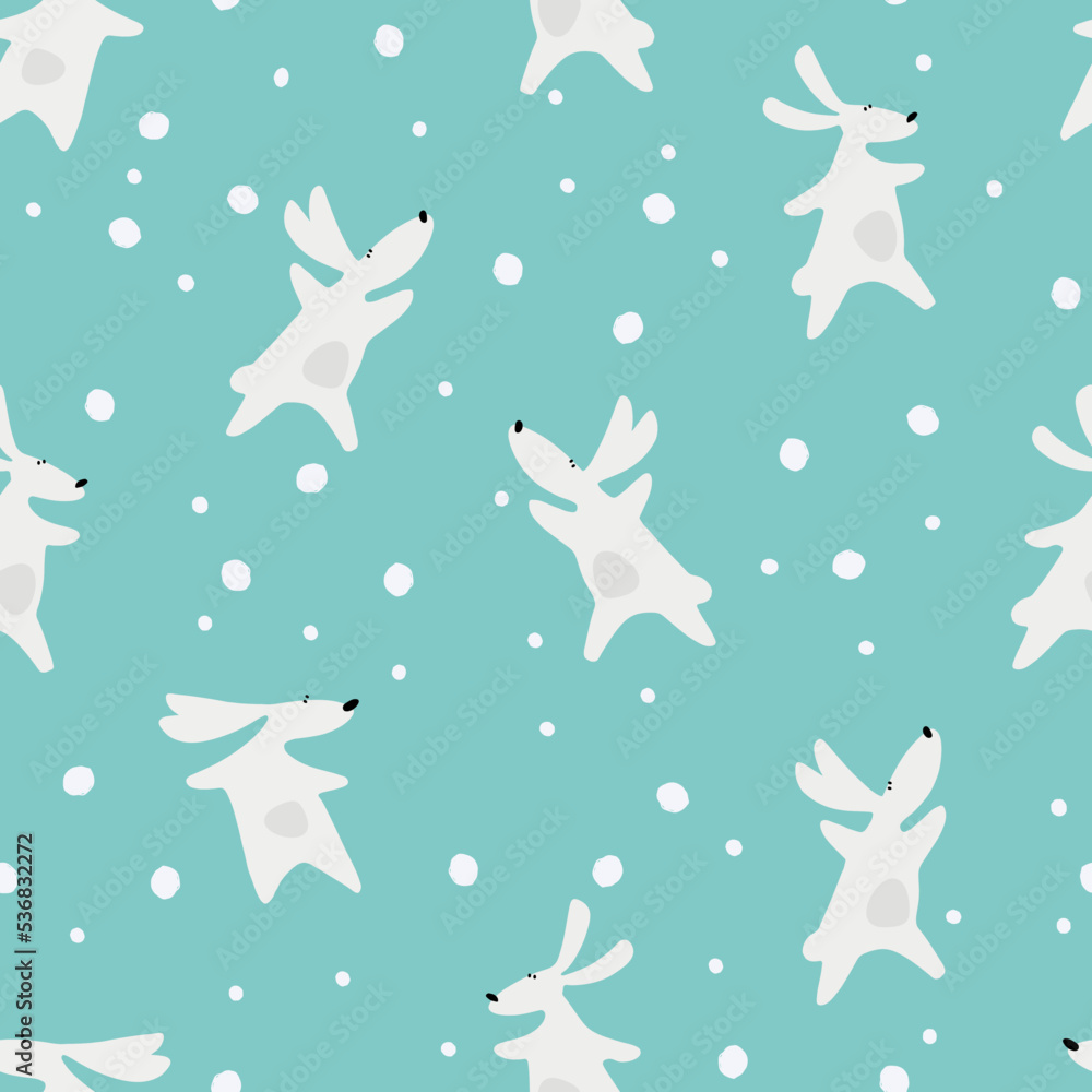 New Year and baby seamless pattern hand drawn funny Rabbits symbol 2023. New Year Party concept, winter holidays concept. For gift wrapping paper and other design projectswith New Year and baby seamless pattern hand drawn funny Rabbits symbol 2023. New Year Party concept, winter holidays concept. For gift wrapping paper and other design projectswith