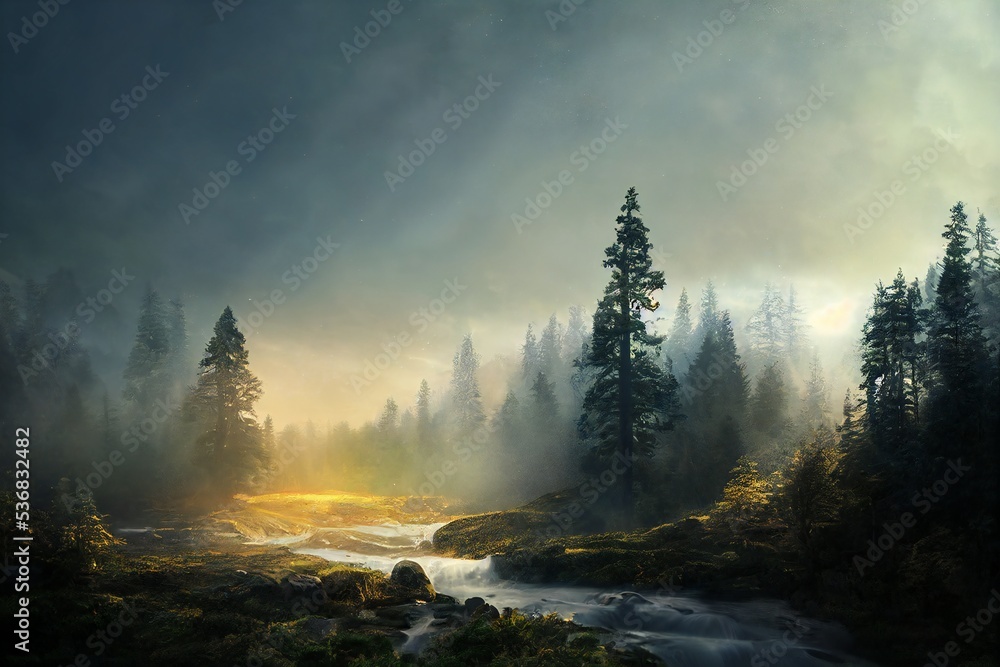Fantasy forest illustration