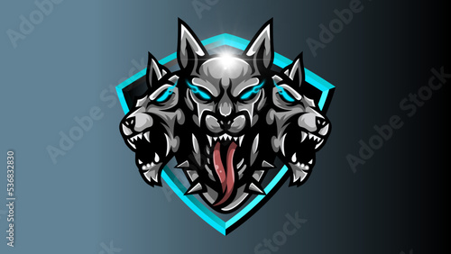 Obraz na płótnie Editable Cerberus Dogs Vector.