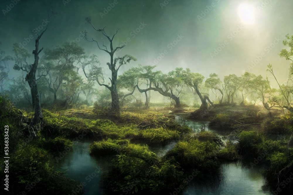 Fototapeta premium Fantasy forest illustration