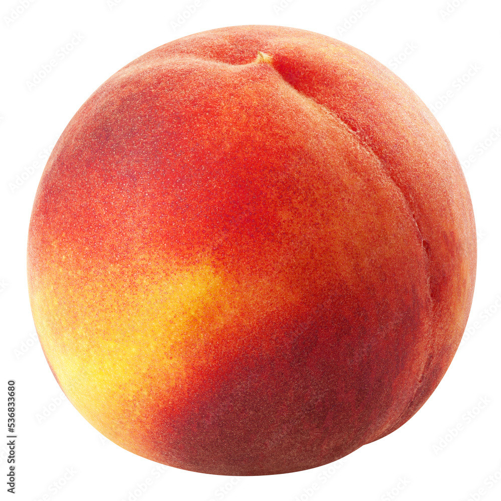 Peach isolated on white background, clipping path, full depth of field Peach isolated on white background, clipping path, full depth of field