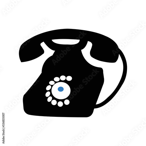 Office electronic landline telephone icon | Black Vector illustration |