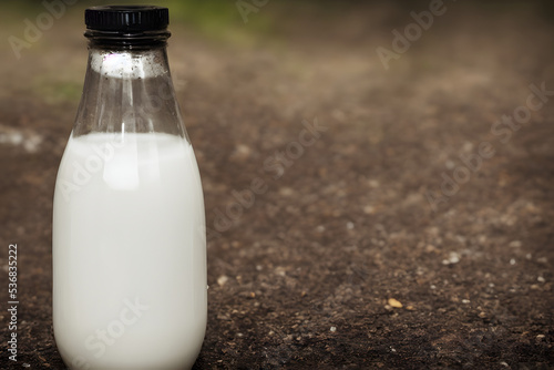 a bottle of milk  a natural and healthy drink  good nutrition  calcium source