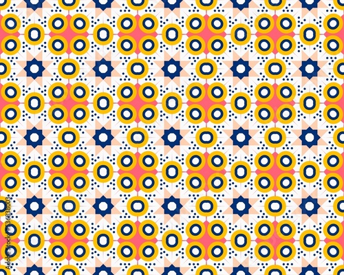 Oriental ethnic geometric seamless Tile pattern made with various traditional elements style design