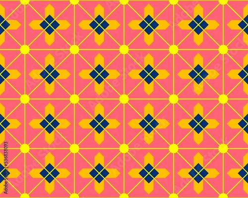 Oriental ethnic geometric seamless Tile pattern made with various traditional elements style design