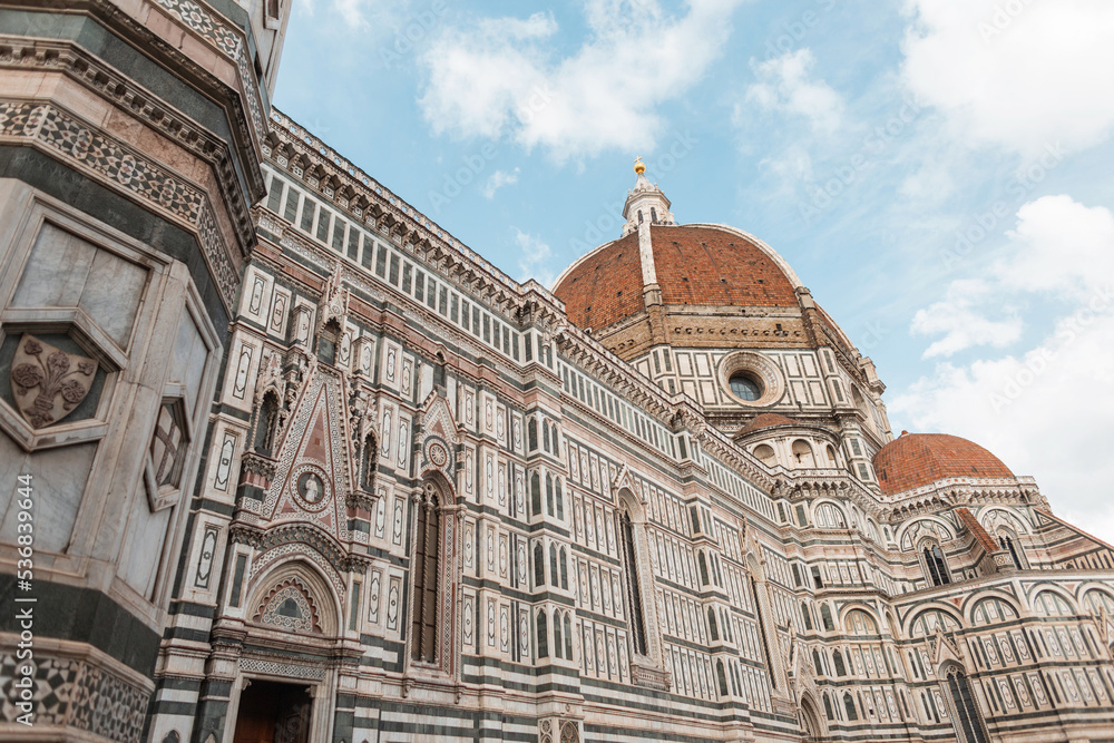 beautiful antique building in Florence, Italy. Amazing Cattedrale di Santa Maria del Fiore. Trip and holiday in Italia