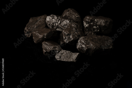 coal on black background