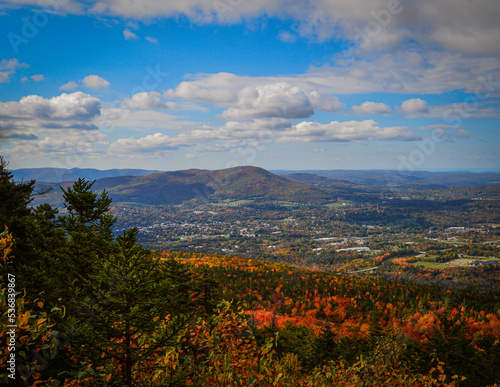 Autumn Valley Views of Bennington Vermont, from the White Rocks lookout on Bald Mountain October 2022