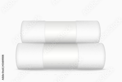 Set of realistic white towel isolated or stacked towel for luxury hotel or hospital or perfumed