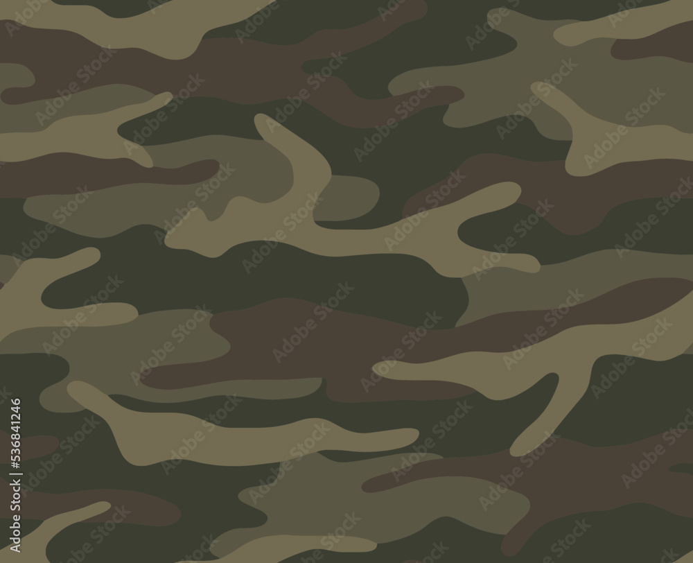 Fototapeta premium Full seamless camouflage texture skin pattern vector for military textile. Usable for Jacket Pants Shirt and Shorts. Army camo masking design for hunting fabric print and wallpaper. 
