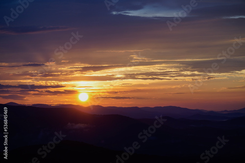 sunset in the mountains of Georgia