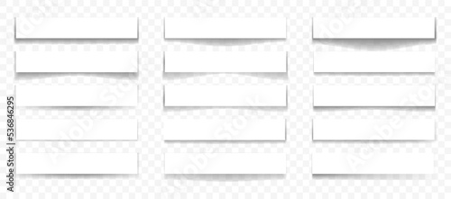 Shadow divider paper edge web page label isolated set collection. Vector graphic design element illustration