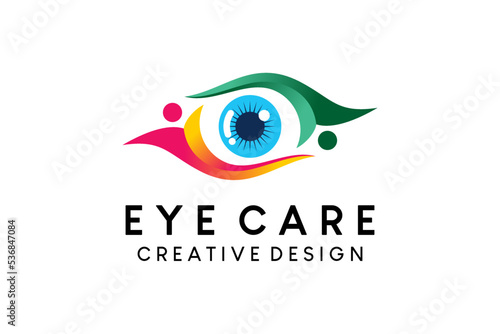 Eye care logo design with modern creative concept