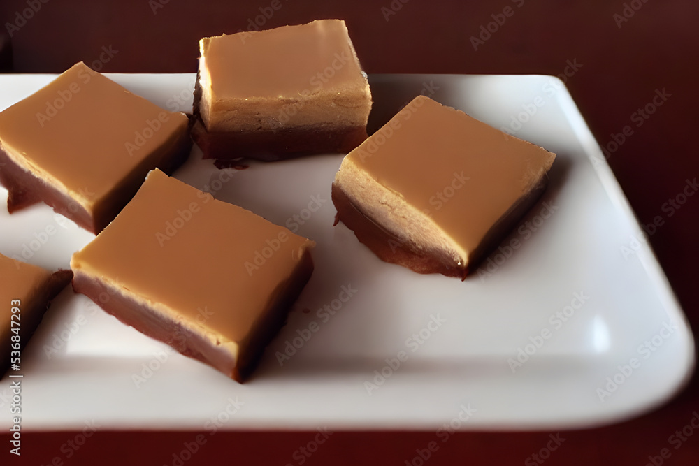 caramel shortbread, a sweet and sugary food, high calorie dessert