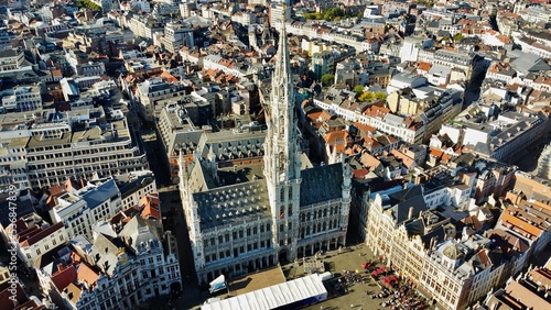 drone photo grand place Brussels belgium europe 